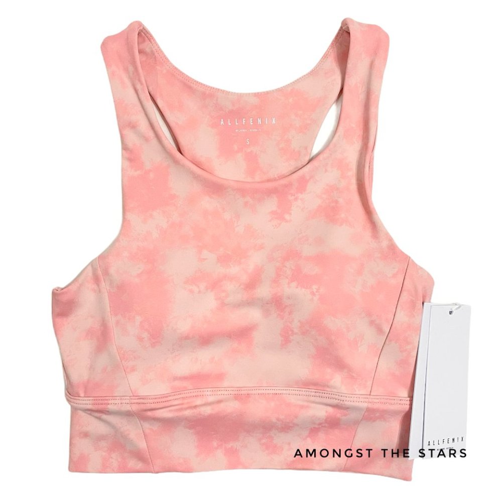 All Fenix Pink Blush Tie Dye Longline Sports Bra